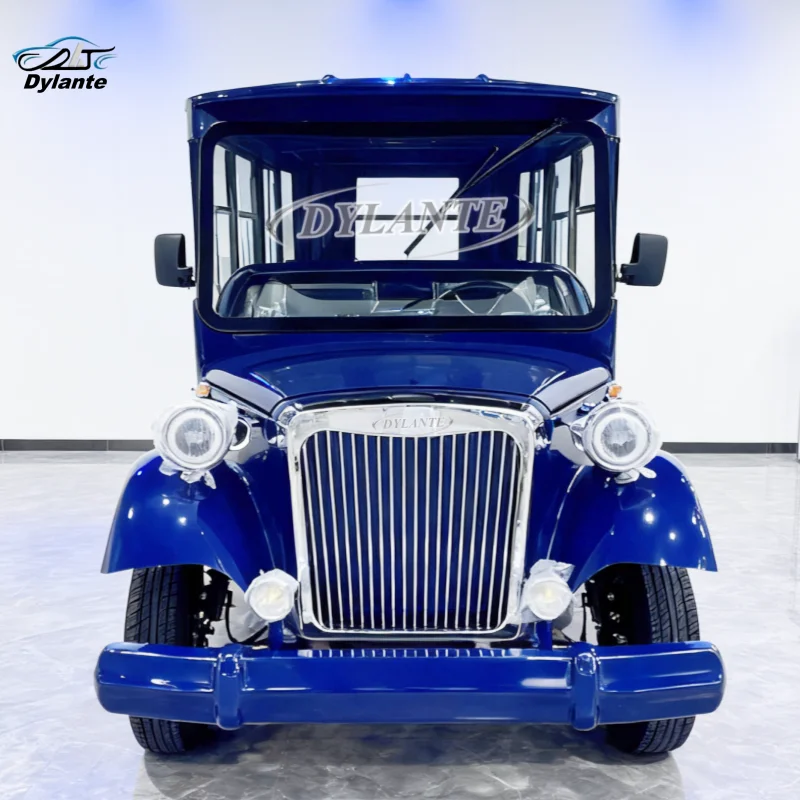 Luxury Economy 11 Seater Retro Antique Classic Electric Golf Cart 5000W Motor Electric Sightseeing Car for Wedding Resort Hotel