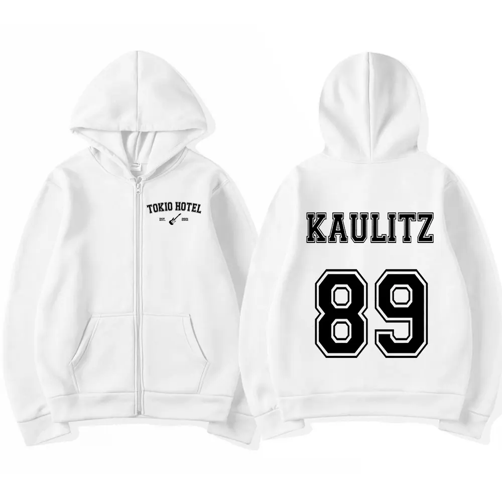 Rock Band Tokio Hotel Kaulitz Zipper Hoodies Herrenbekleidung Herbst Winter Zip Up Kapuzenpullover Lässige Vintage Hoodie Jacke – Detail 3