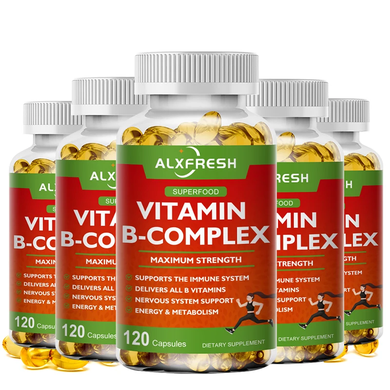 Alxfresh Vitamin B Complex with Vitamin C - Immune Health, Energy Support & Nervous System Support - Non-GMO, Vegetarian Capsule