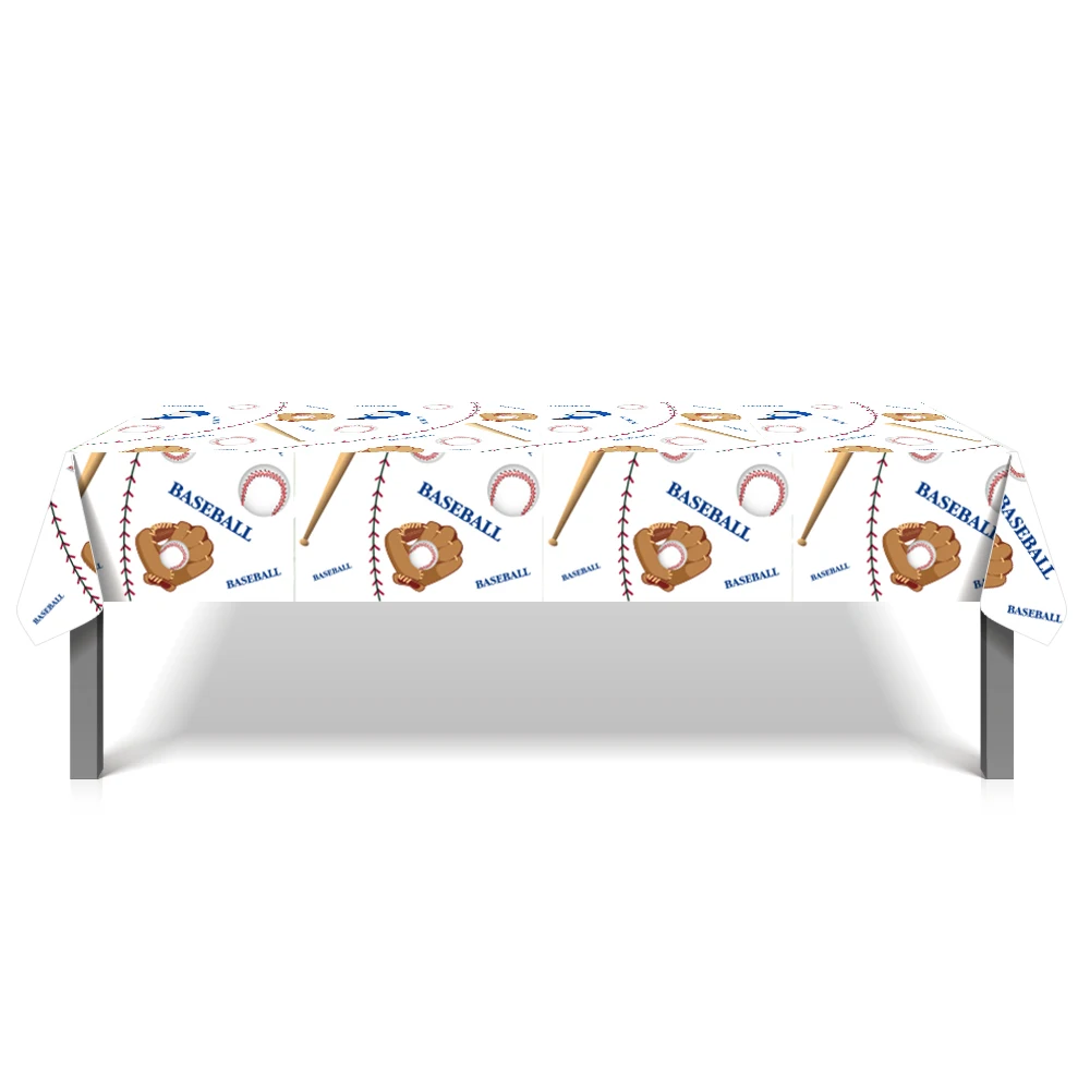 130x220cm Baseball Sports Disposable Tablecloth For Kids Birthday Party Table Cover Decor Baby Shower Party Camping Mat Supplies