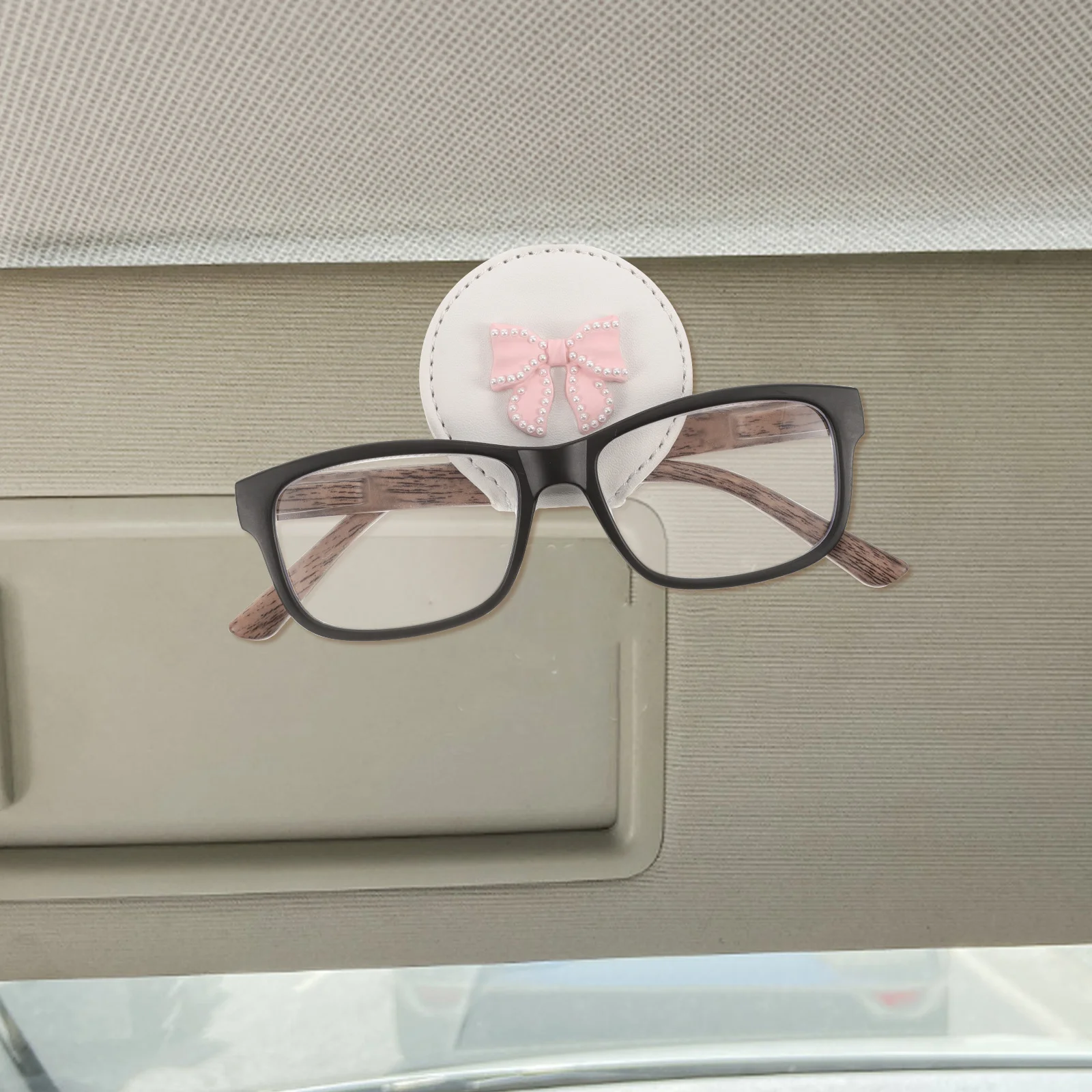 

Car Visor Sunglass Holder Luxury Clip with Chic Bead Flower Holders for Sunglasses Car Dashboard Accessories Sunglasses Holder