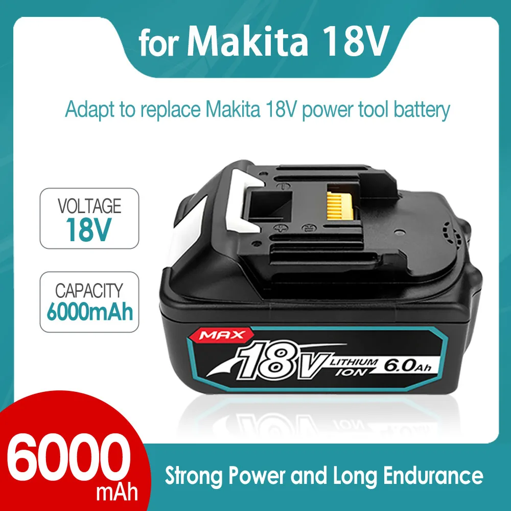 

Original For Makita 18V 6000Mah Rechargeable Power Tools Battery With LED 18650 Li-ion Replacement LXT BL1860B BL1860 BL1850