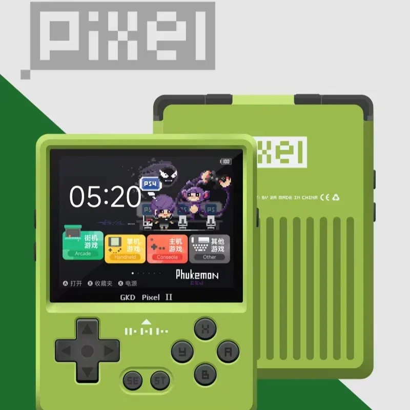 

X-T 2025 GKD Pixel 2 Metal Handheld Game Console 2.4" IPS 640x480 Retro PSP PSone 5000+ Games 64GB CNC Portable Birthday Gift