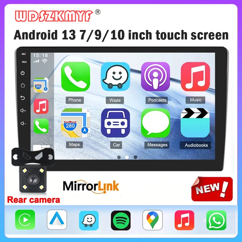 Android 13 7/9/10 Inch Multimedia Player Wireless Carplay Android Auto Car intelligent systems Rear View Camera  Car Accessories