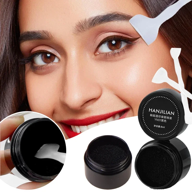مقاوم للماء السفلى رمش ختم مجموعة جديدة سهلة الاستخدام سريعة الجافة العين اينر المحمولة 0.01 مللي متر تلميح أقل لاش ختم مع الحبر 2 في 1