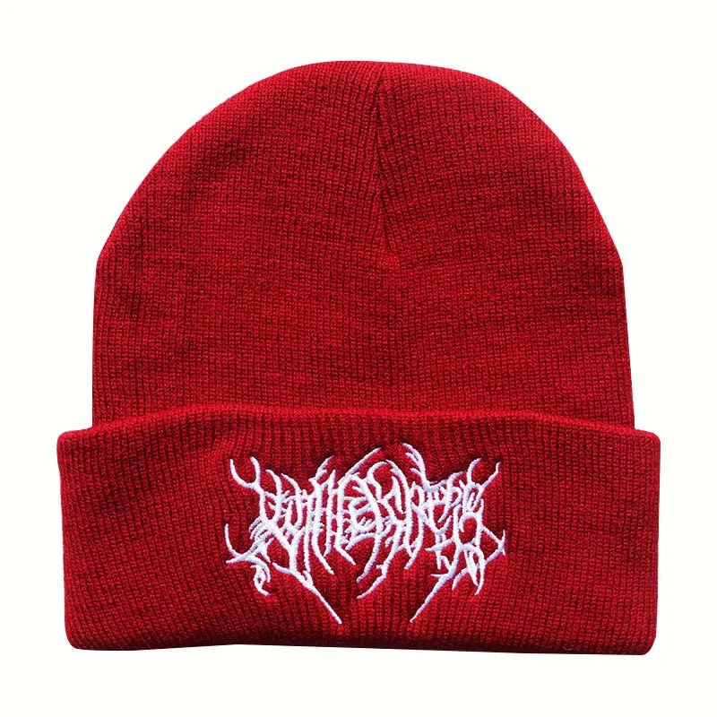 Warm Women Men Winter Beanies Hats Gothic Street Punk Knitted Bonnet Caps 100% Cotton Fashion Keep Warm Skullies Beanies Hats