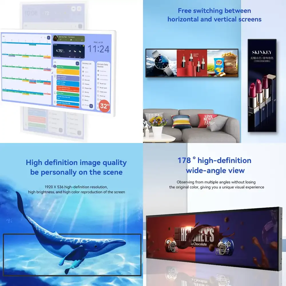 32 35 50 55 Inch Indoor Wall Mounted Video Panel Screen Window Digital Advertising Display Board