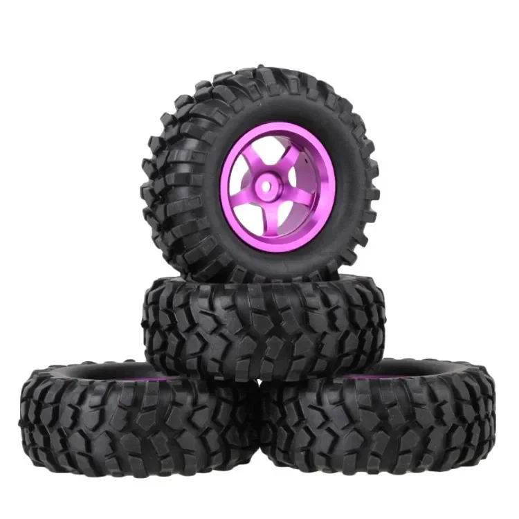 

4pcs 1.9 inch RC Crawler car tires tyres with Aluminium alloy wheel hub fit for Axial SCX10 96mm