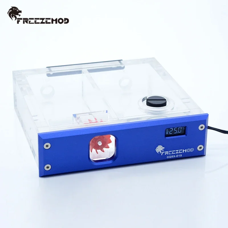 

FREEZEMOD GQSX-D1S Computer Water Cooler Water Tank Single Optical Drive Metal Panel VA Liquid Crystal Temperature Sense