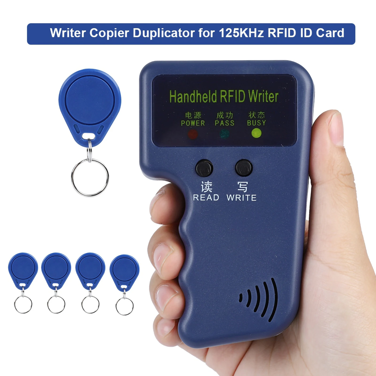 125KHz RFID ID Card Duplicator ID Card Duplicator Portable Handheld Writer Copier Duplicator for 125KHz RFID ID Card with 5 Tags