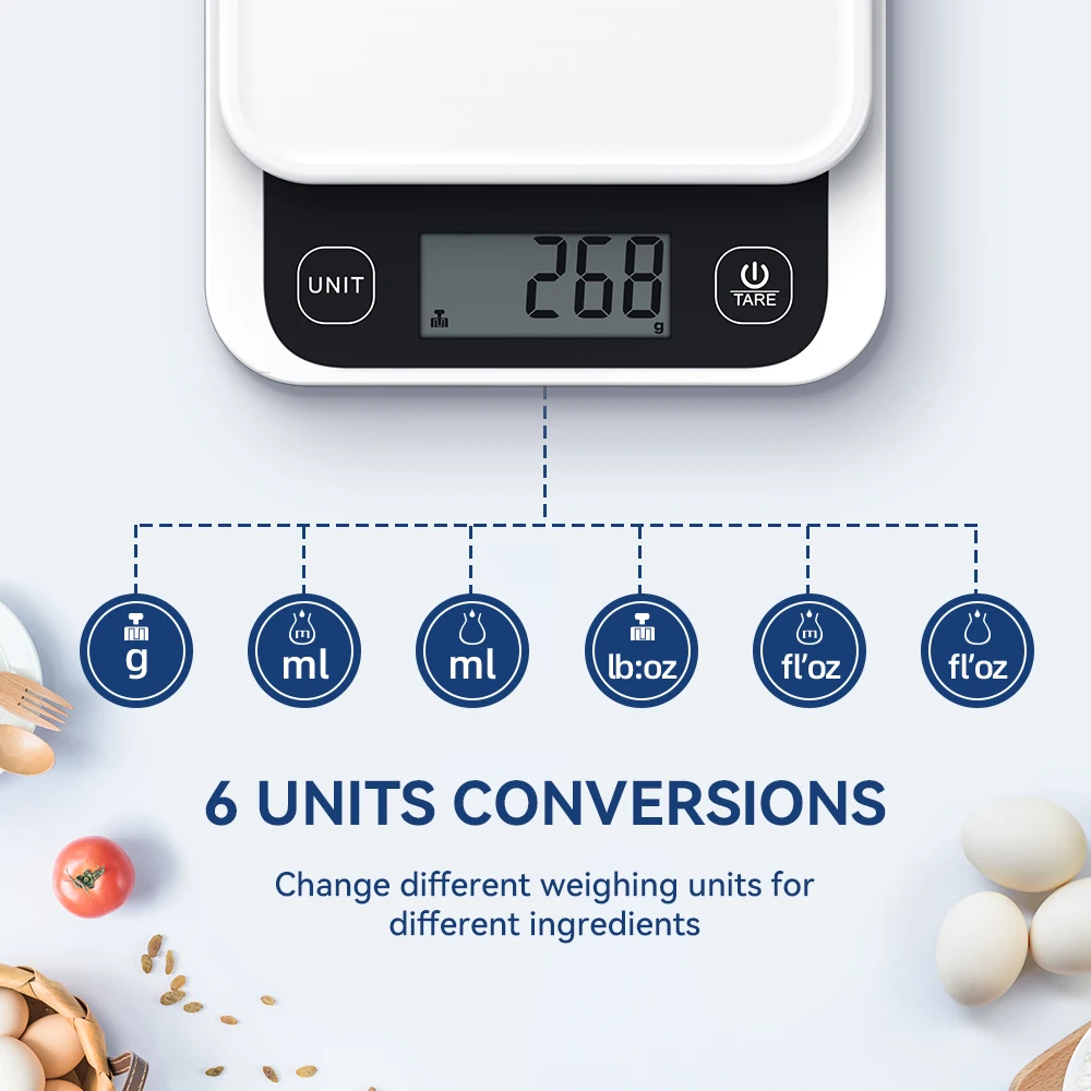 0-1kg/0.1g, 1-5kg/1g, balances de cuisine intelligentes Balance de calories alimentaires LCD Balance de cuisine numérique Balance de cuisson avec