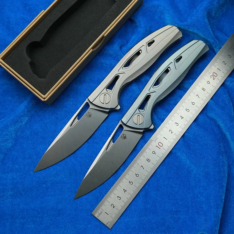 

LEMIFSHE New Bear CDX F7 Ceramic Bearing Titanium Handle Mark M390 Logo Tactical Camping Hunting EDC Tool Folding Blade Knife
