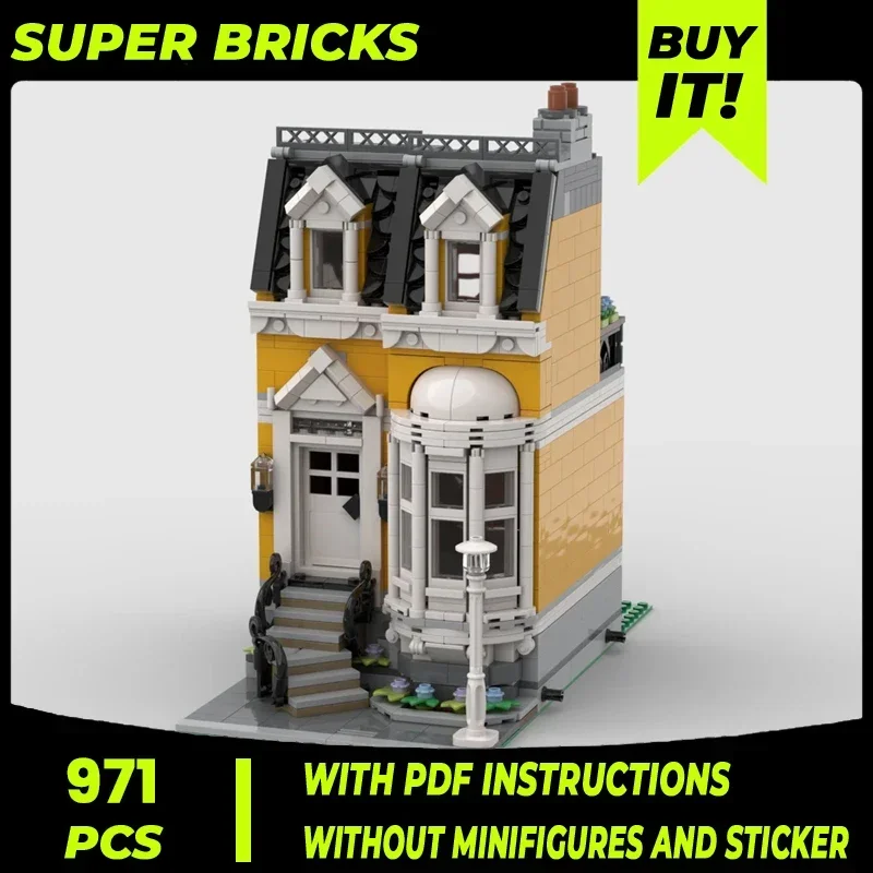 Moc Building Blocks Modular Street View Town House Technical Bricks DIY Assembly Construction Toys For Child Holiday Gifts