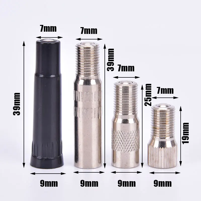 2pcs Bicycle Valve Extender for Schrader Valve Replacement Cycling Bike Parts 19mm 25mm 39mm Extension Tube Accessories