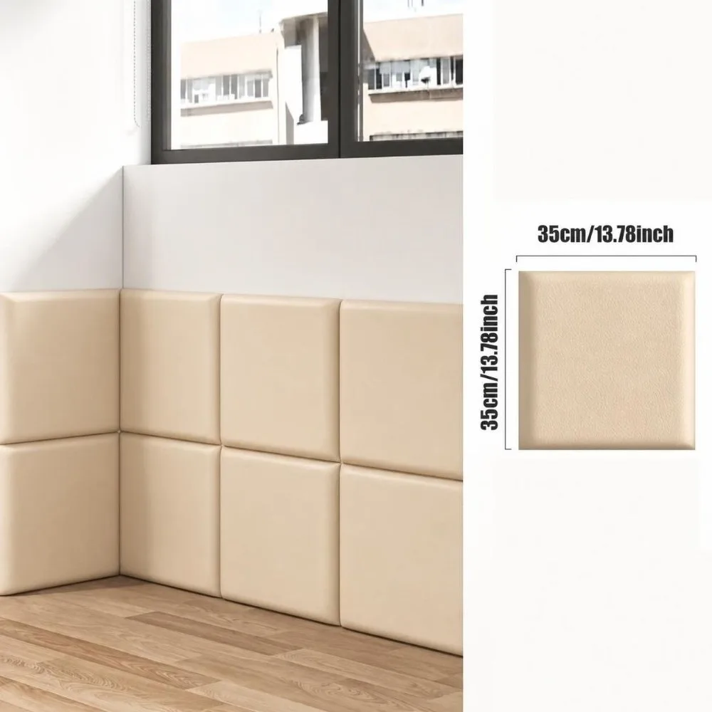 Self-Adhesive Soft Wall Panels Soft Cushion Anti-Collision Design Anti-Collision Wall Panels Morden Style Bed Headboard Stickers