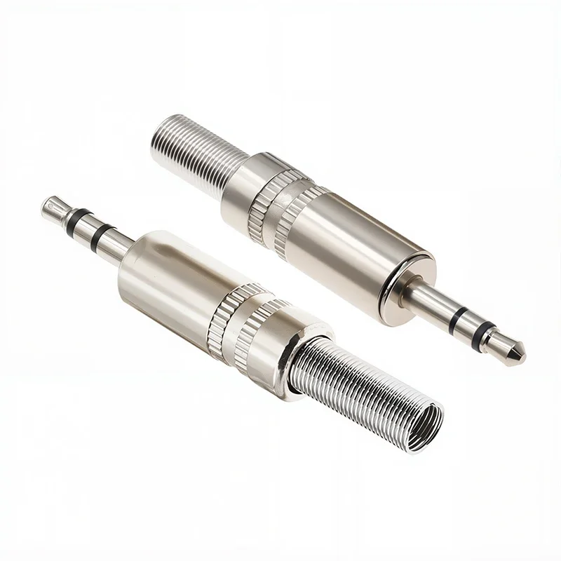 5pcs Jack 3.5mm 2Pole 3Pole Mono Stereo Male Plug Connector for Headphones, Audio Interfacedevices