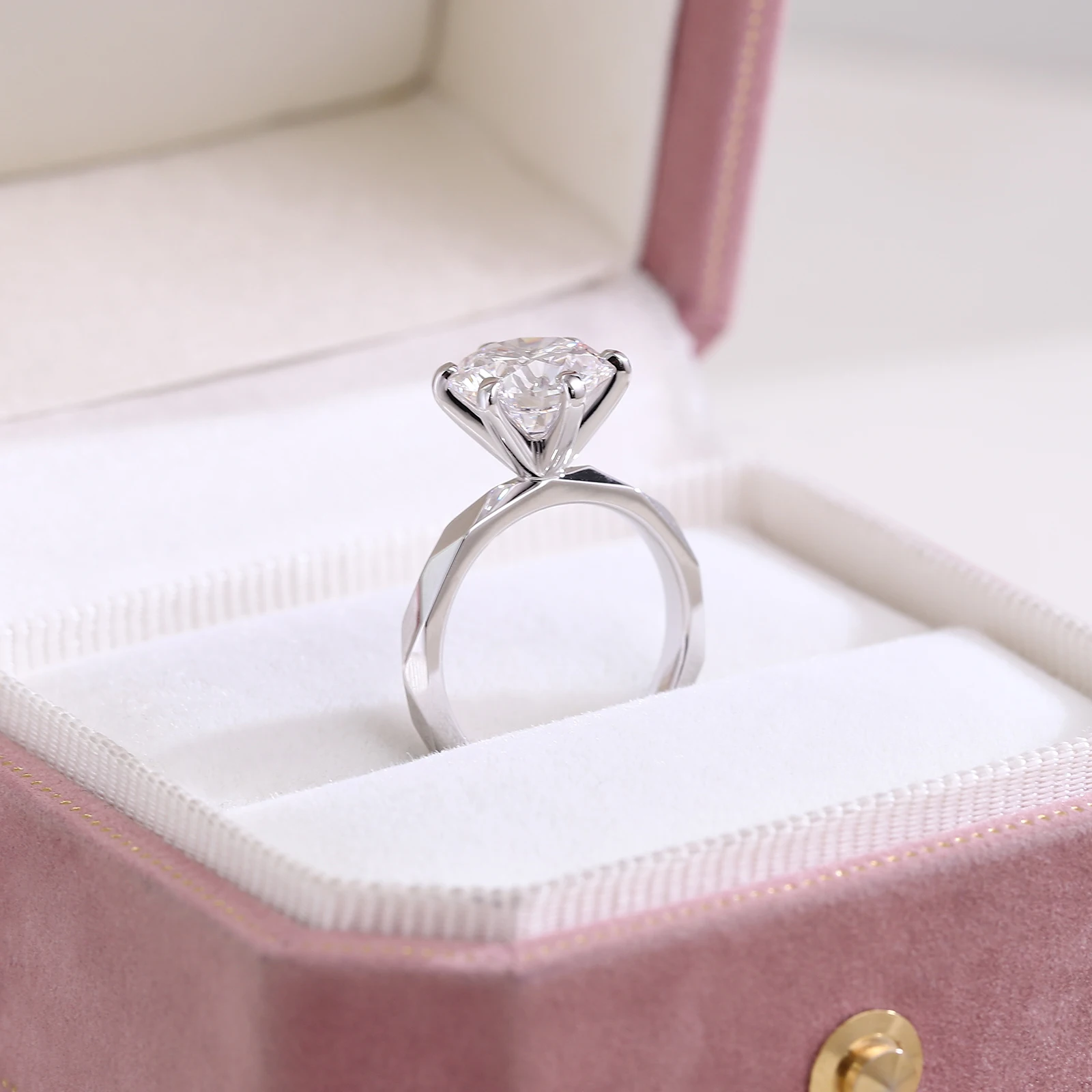 Joias provença 14K/18K anel solitário de ouro 2,5CT laboratório anéis de noivado de diamante maior para mulheres joias clássicas de casamento com losango
