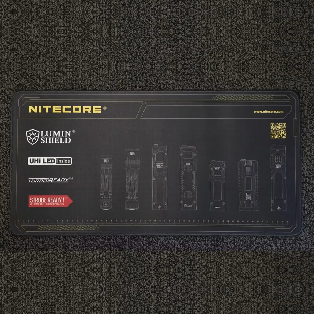 

Sale NITECORE Mouse Pad 1:1 Restoration EDC Series Flashlight Industrial Design Pattern 30cm x60cm Desktop Mouse Pad Black color