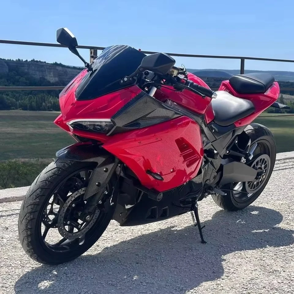 Stlf Good Quality 4000w Electric Motorcycles With Carbon Fiber Shell High Speed Racing Motorcycles For Russia Customers