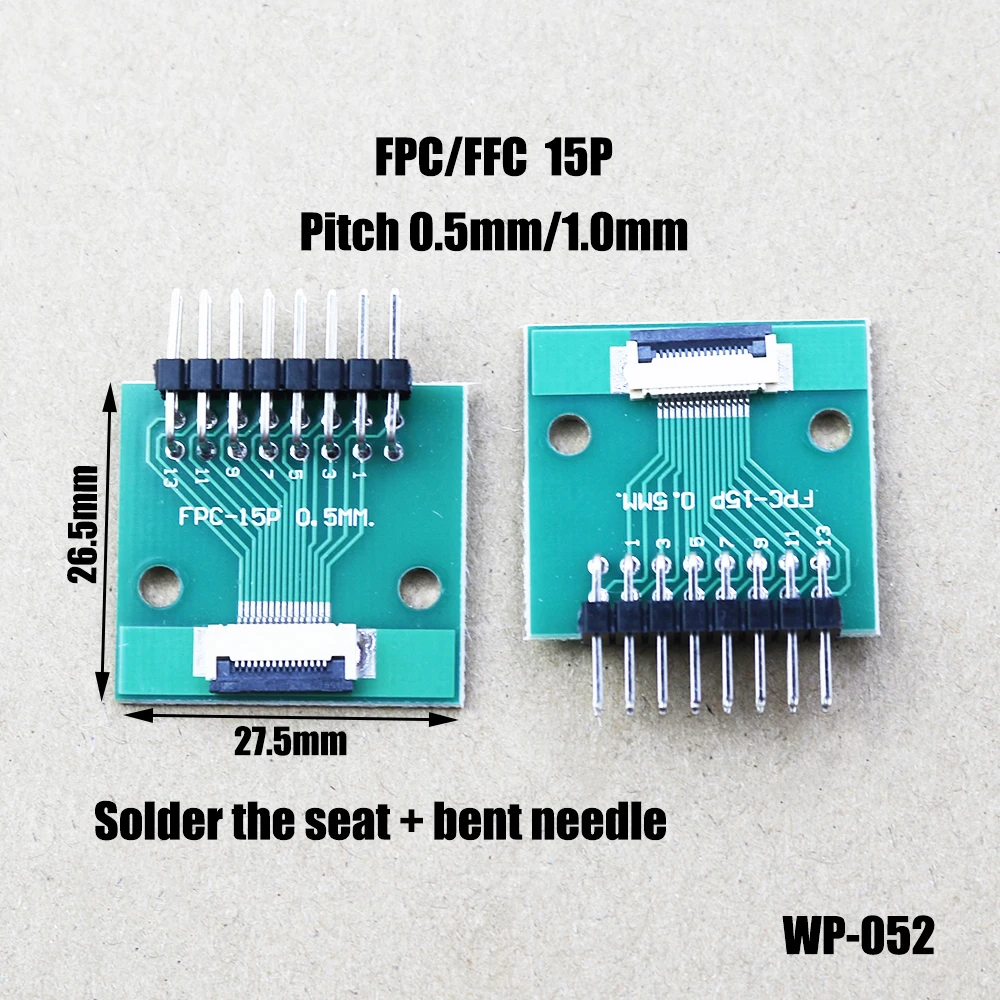 1pc FPC/FFC Adapter Board 0.5mm To 2.54mm Connector Straight Needle And Curved Pin 4P 6P/8P/10P/12P/20P/30P/34P/40P/50P WP-052