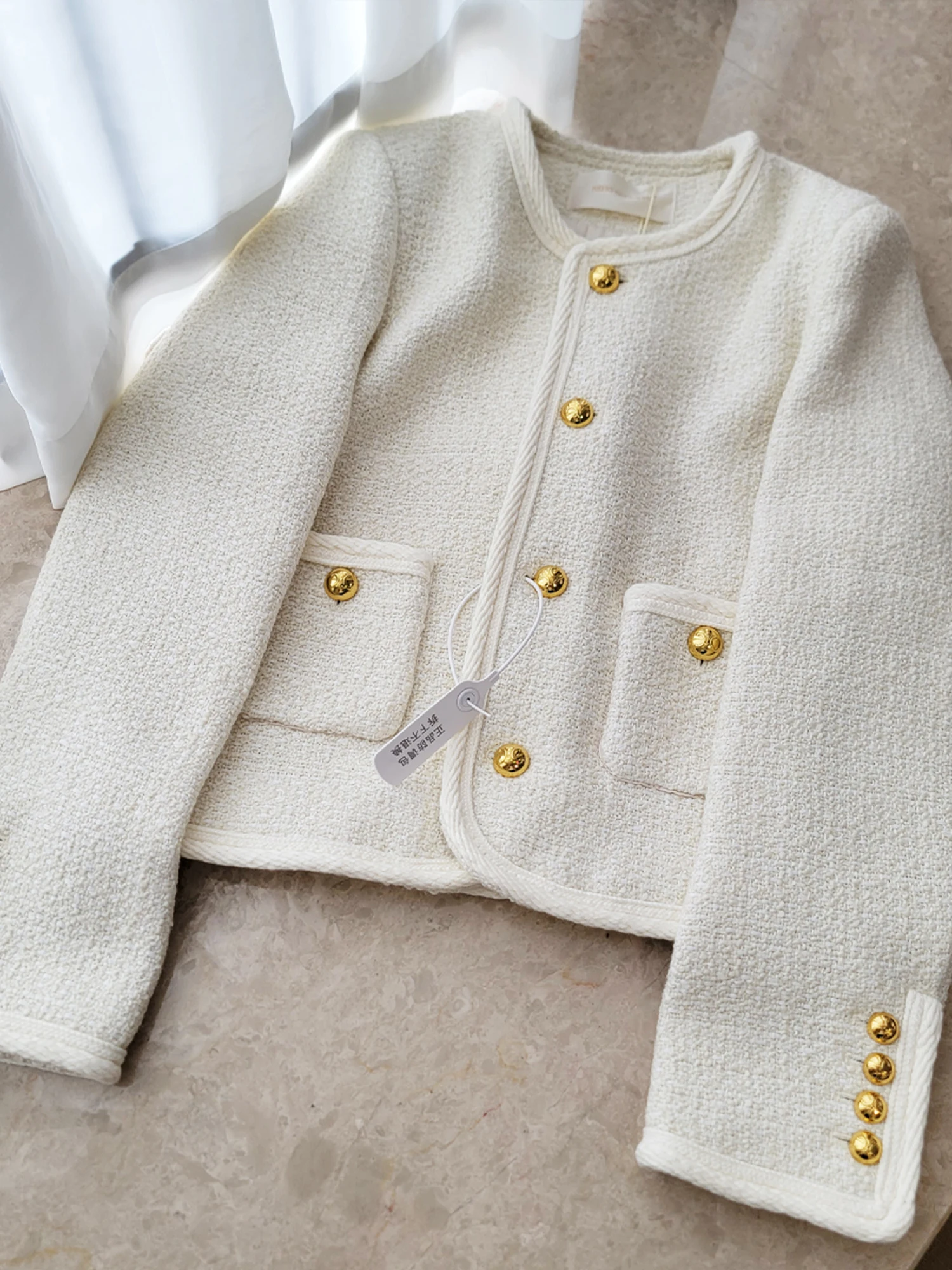 

Fall Winter Thickened CE Elegant Versatile Simple Slimming Ladylike Small Fragrance Style Jacket Top Short Size Women's Fashion