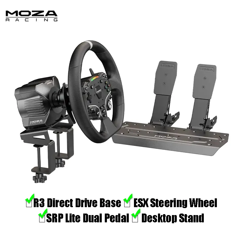 MOZA R3 All-in-One Gaming Racing Simulator Set For Xbox PC 3PCS Direct Drive Wheel Base With Steering Wheel And Pedals