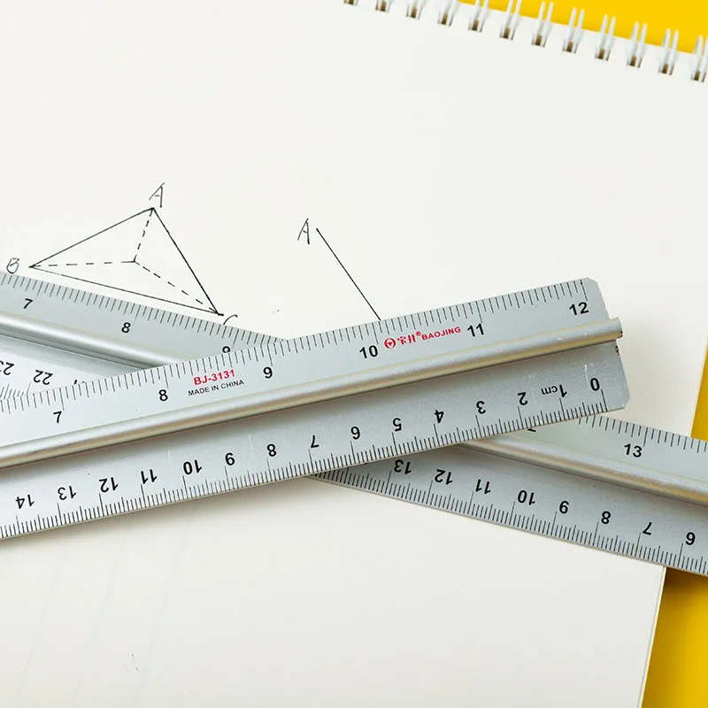 30cm/40cm Aluminum Ruler with Metal Scale - Precision Measuring Tool for Students, Office & Engineering