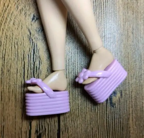 High Heels Puppe flache Füße Schuhe weiße Stiefel Geschenke Zubehör für Ihre 1/6 Barb Puppen TpQ88 – Detail 19