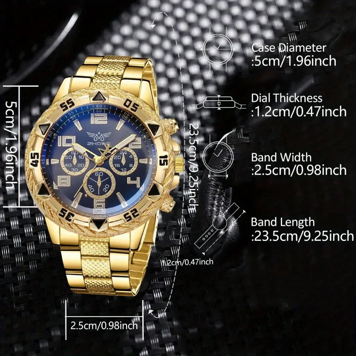 2pcs-Männer Business Uhren Mode Arabisch Zifferblatt Stahl Band Männlichen Quarzuhr Set (Ohne Box)