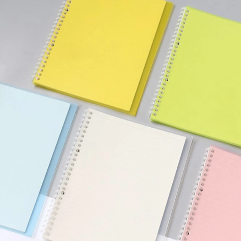 5pcs Random Color 30 Hole Loose-leaf Plastic Binding Ring Spring Spiral Rings Office Supplies