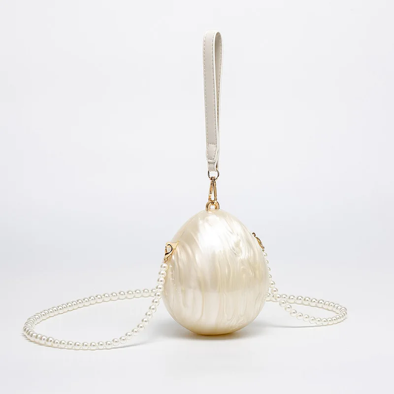

Exquisite Pearl Banquet Purse Acrylic Bag Fashion Wedding Handbag Cake Bow Love Ball Special Shape Chain Luxury Crossbody Bag
