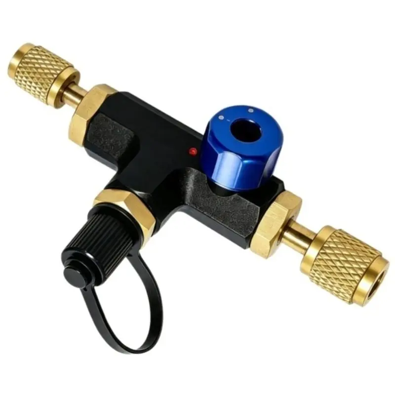 RABIT AS59~ Designed For R22 And R134a Refrigerant Lines Manual Operated Three Way Vacuum Valve 1/4" For Sae Brass Fitting