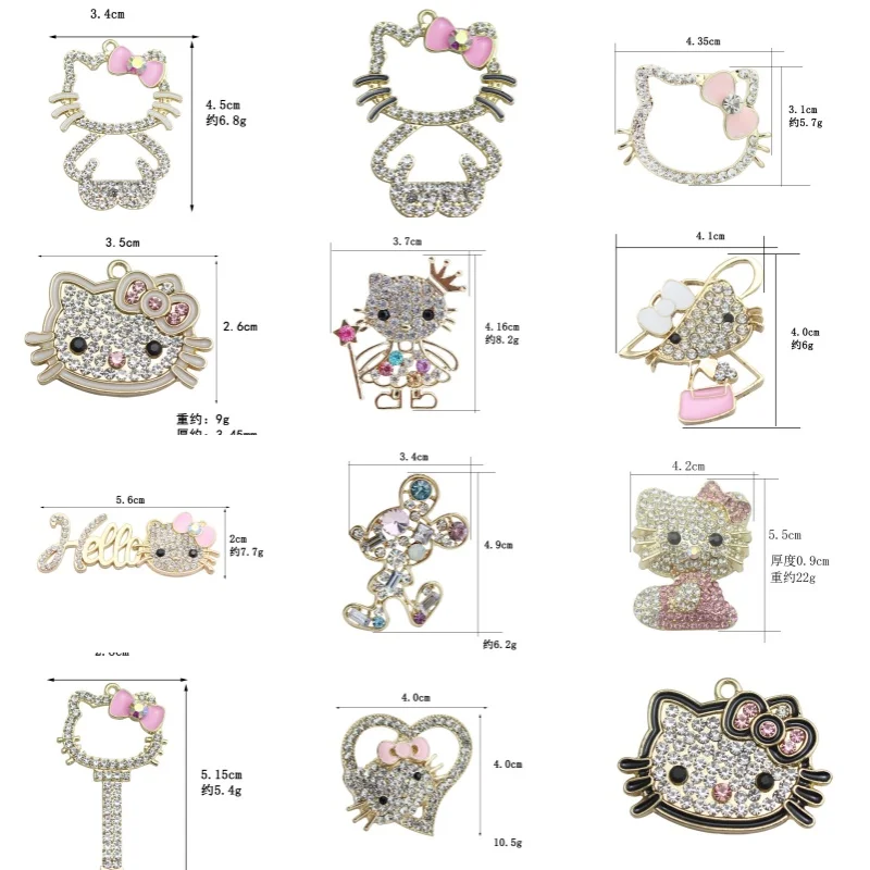 

10pcs Hello Kitty Accessories Anime Women Products Versatile DIY Handbags Shoes Clothes Doll Toy Materials Girl Gift Wholesale