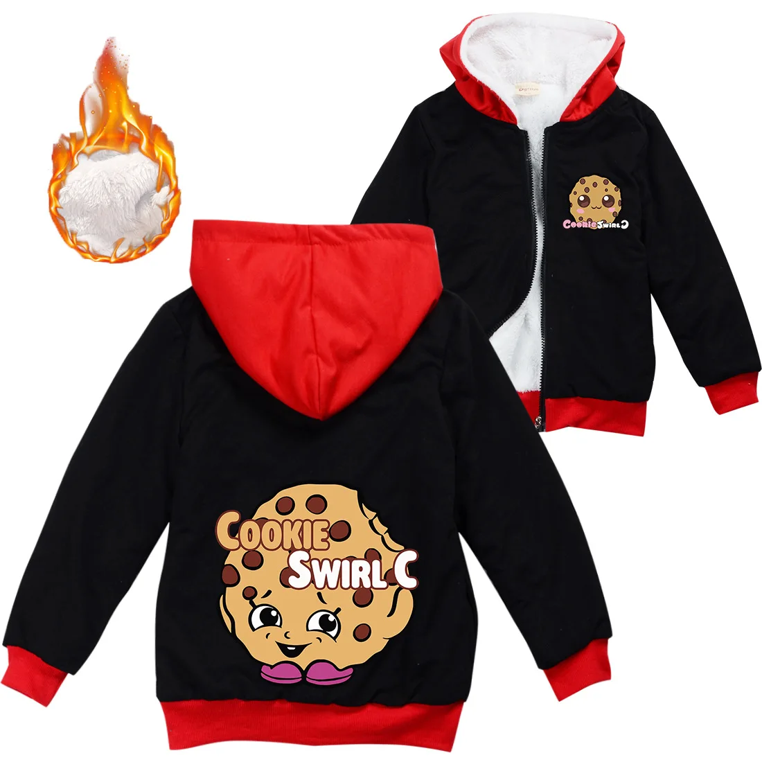 Cookie Swirl C Clothes Kids Autumn Winter 3D Hooded Zipper jacket Top Boys Sweatshirt Girls Casual Coats