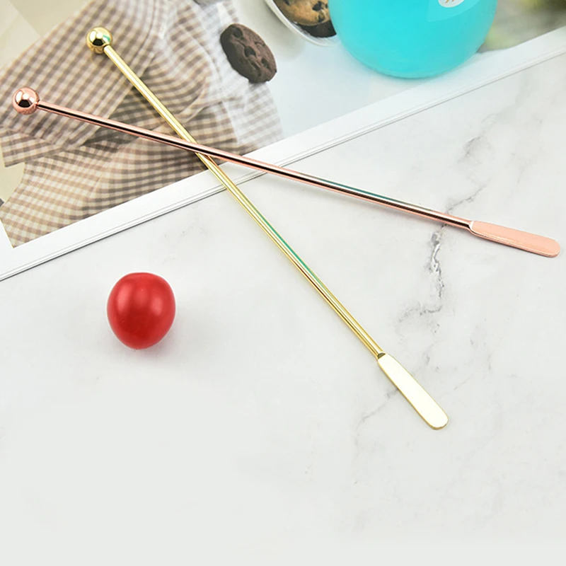 Stainless Steel Cocktail Drink Stirring Sticks Reusable Bartender Wine Stirrer Puddler Muddler Mixer Party Bar Accessories