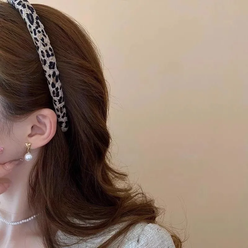 Vintage-Haarband mit Leopardenmuster für Damen, elegantes Haarschmuck-Stirnband, Haarhalter, modisches Haar-Accessoire – Detail 7
