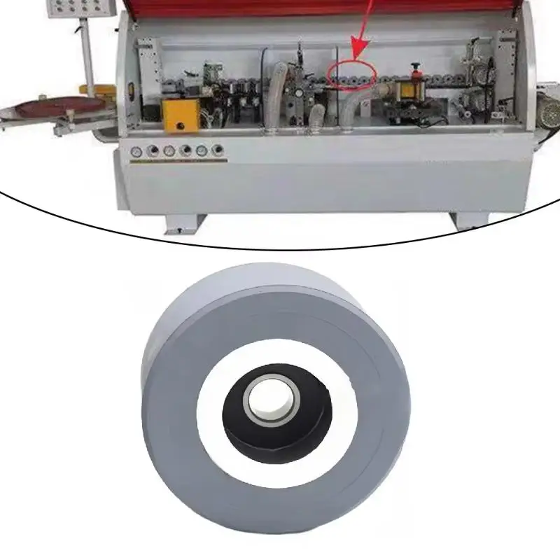 Single Rubber Press Wheel 48x8x25mm With Bearing Assembly Compatible With For Edge Banding Machines Gray Color