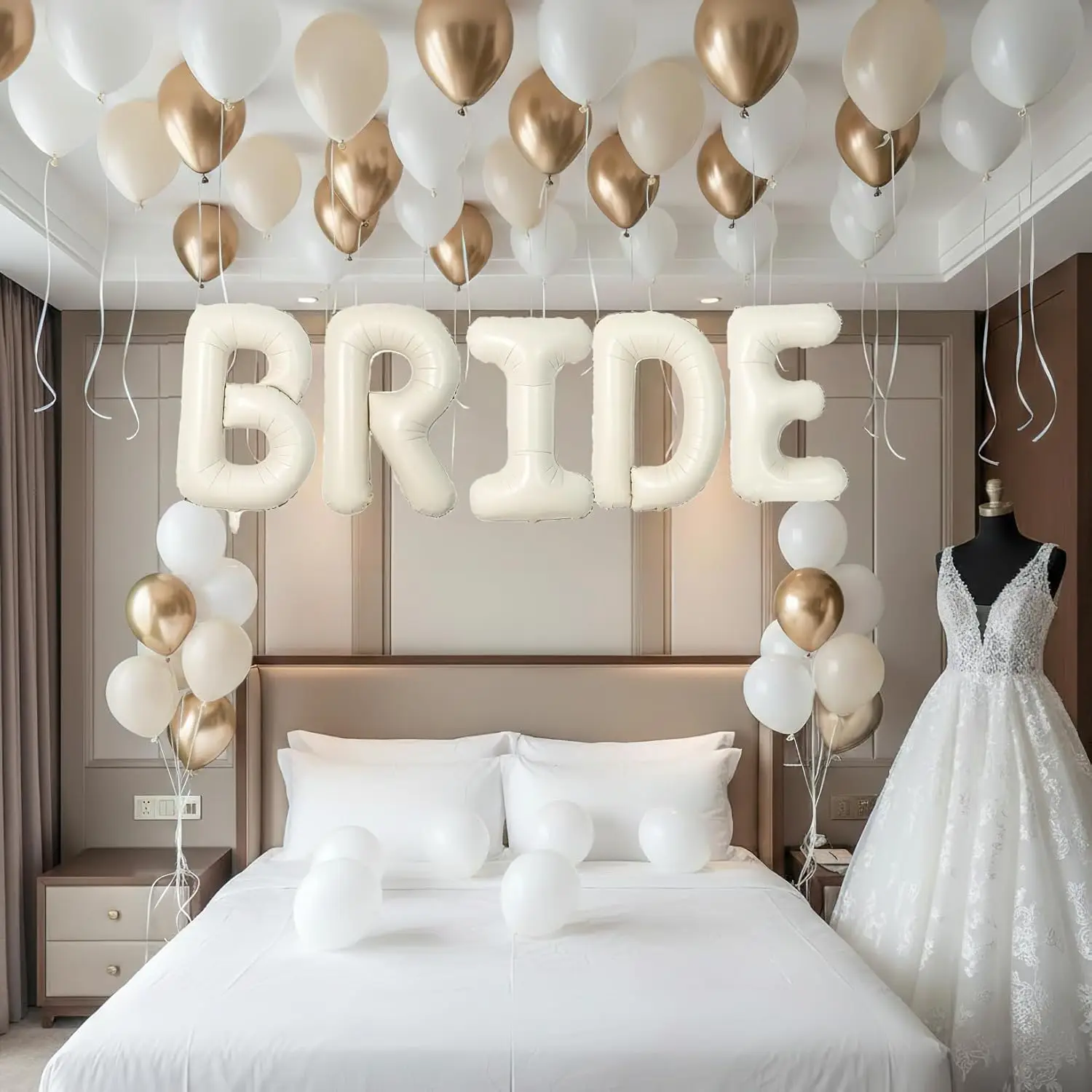 16/ 40 Inch White Cream Beige Bride to Be Letter Foil Balloons White Bride To Be Bridal Shower Letter Balloons