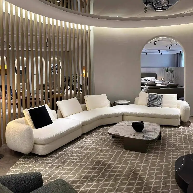 أرائك غرفة المعيشة الضيقة الرخيصة أرائك غرفة المعيشة الجلدية اليابانية الحديثة العتيقة أرائك غرفة المعيشة المنحنية الاسكندنافية أثاث Wohnzimmer المنزل