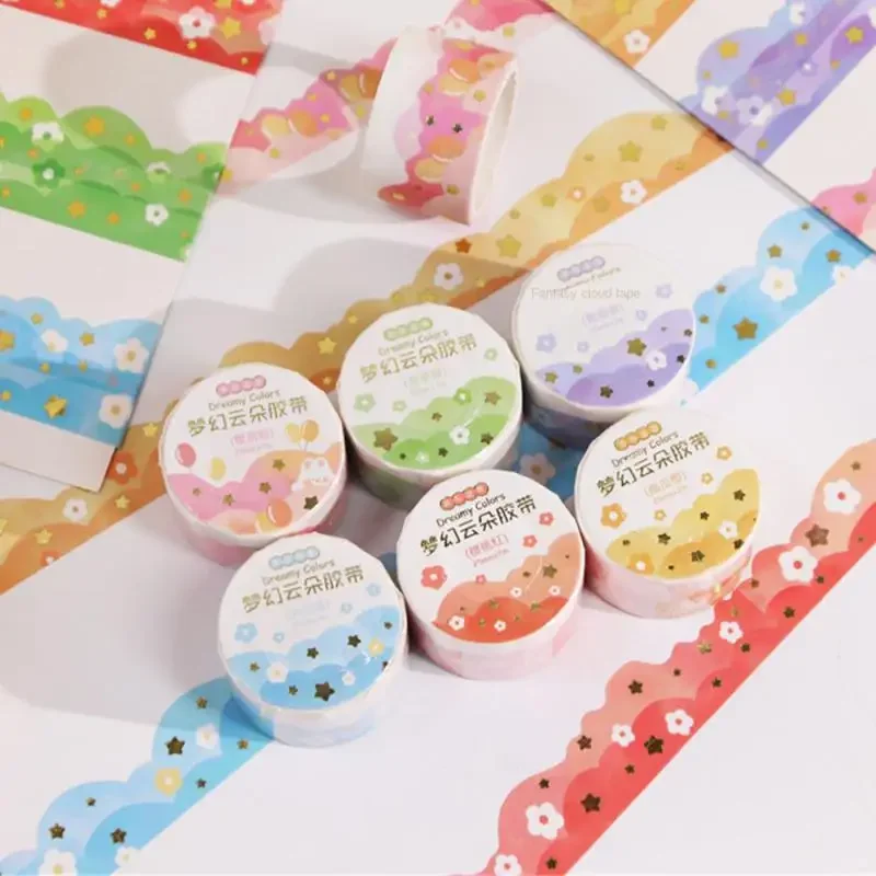 Ins Kawaii Clouds Washi Tapes DIY Scrapbooking Journal Planner Diary Stickers Masking Tapes Korean Stationery Office Supplies