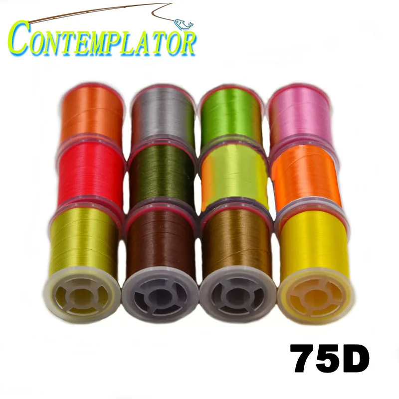 

12 шт. 12 цветов в ассортименте 75 денье нитки для завязывания мушек для сухих мокрых мушек 260 ярдов/катушка нейлоновые тонкие нитки материалы для завязывания приманок