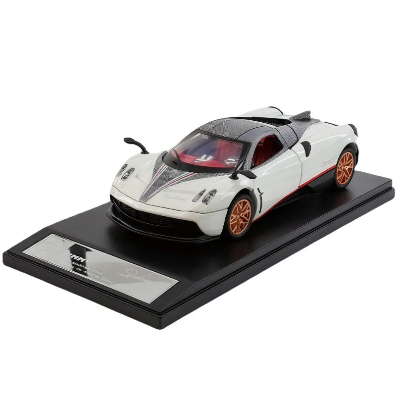 Simulation 1:32 Pagani Huayra Sports Car Model Alloy Children Toy Vehicle Sound and Light Pull Back Toy Ornaments Birthday Gift