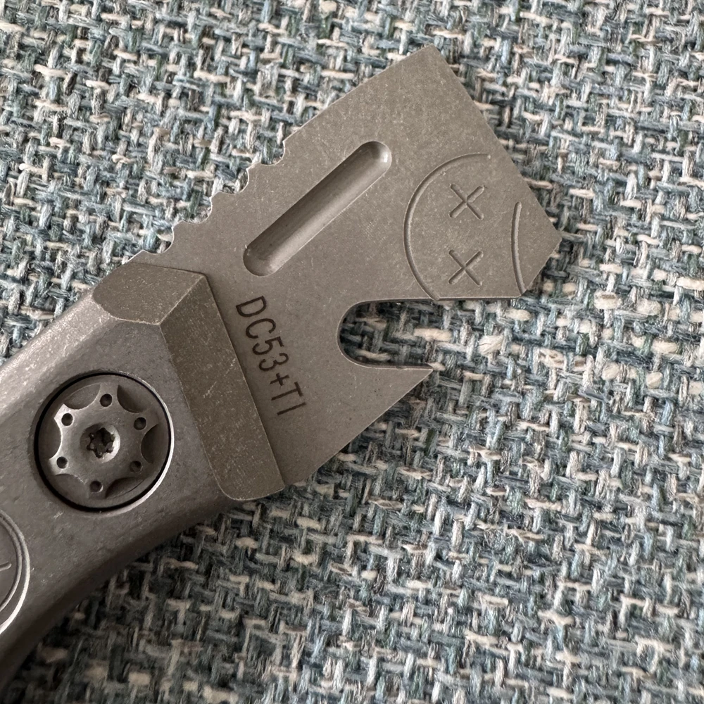 Titanium Alloy DC53 Crowbar with Carbon Fiber Sheath Bottle Opener Outdoor Multifunction EDC Tools
