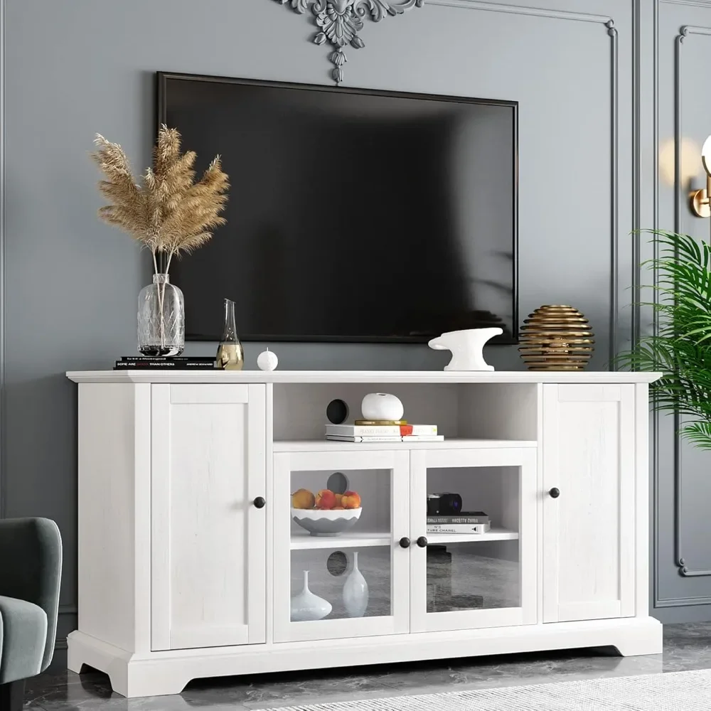 

Modern TV Stand for 65 Inch Televisions, Wooden Traditional Entertainment Center Console Storage Cabinet Sideboard with