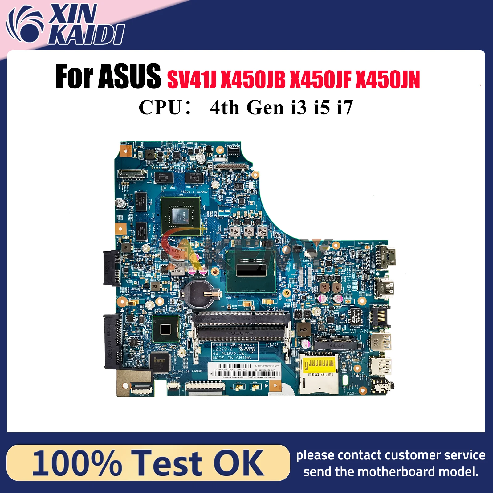 

X450JF Материнская плата для ноутбука ASUS VivoBook X450J K450J X450JB X450JF SV41J X450JN A450J Материнская плата для ноутбука с процессором i3 i5 i7