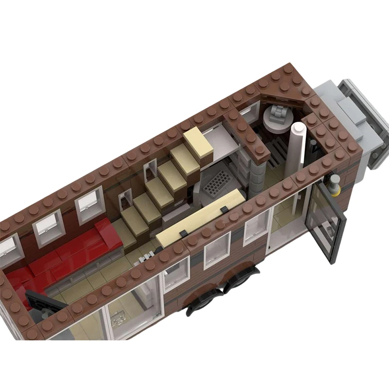 MOC-31259 Tiny House auf Rädern Baustein Montagemodell kreatives Haus Auto Montage Puzzle kreative Weihnachtsgeschenke 712PCS
