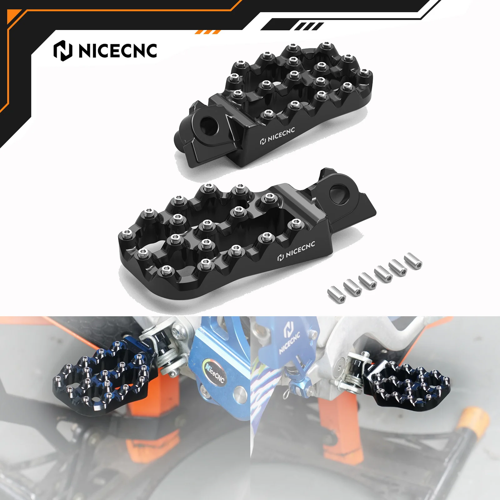 

NICECNC For Yamaha WR250F WR450F YZ250F 2005-2023 YZ450F 2005-2022 YZ125 2005-2025 YZ250 2005-2024 Extender Foot Pegs Footrests