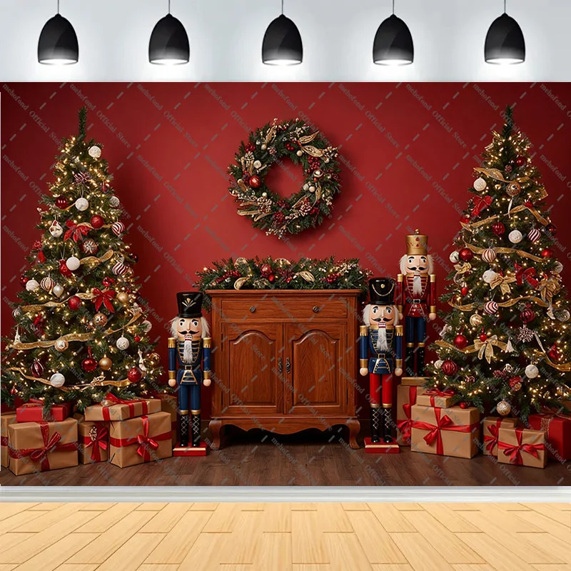 Winter Christmas Atmosphere Windows Photography Background Merry Christmas Glow Christmas Little Studio Backdrops AG-34