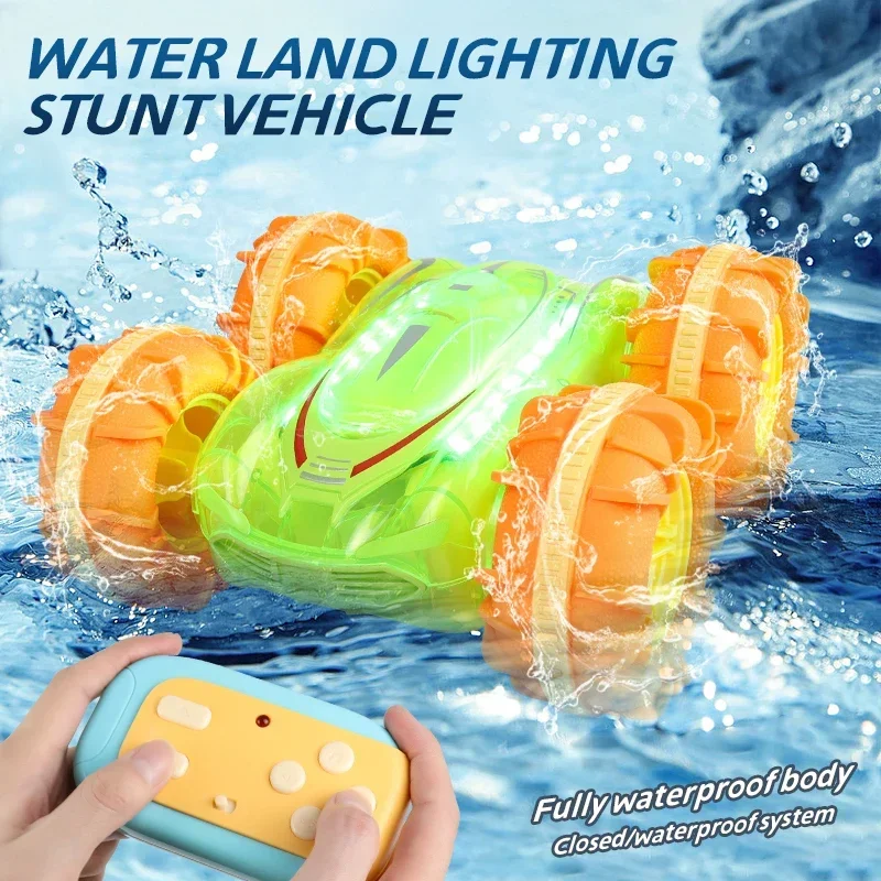 

Land Water Mode Rc Drifting Car Remote Control Stunt Car with Lights Double-side Drive Rc Vehicle Wireless Model Kids Xmas Gift
