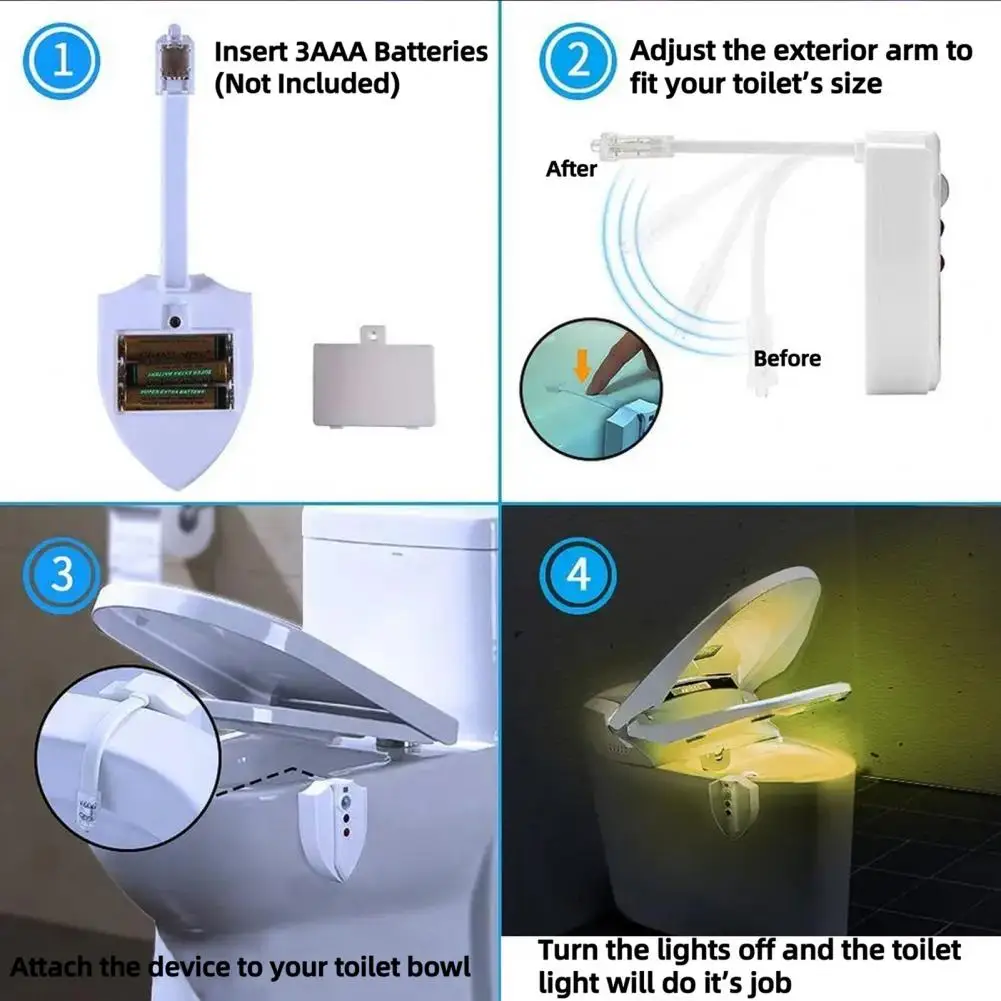 Motion Sensor Light Night Lamp Automatic Toilet Seat Rgb Lamp with Motion Sensor Flicker Free Decorative Room for A Relaxing